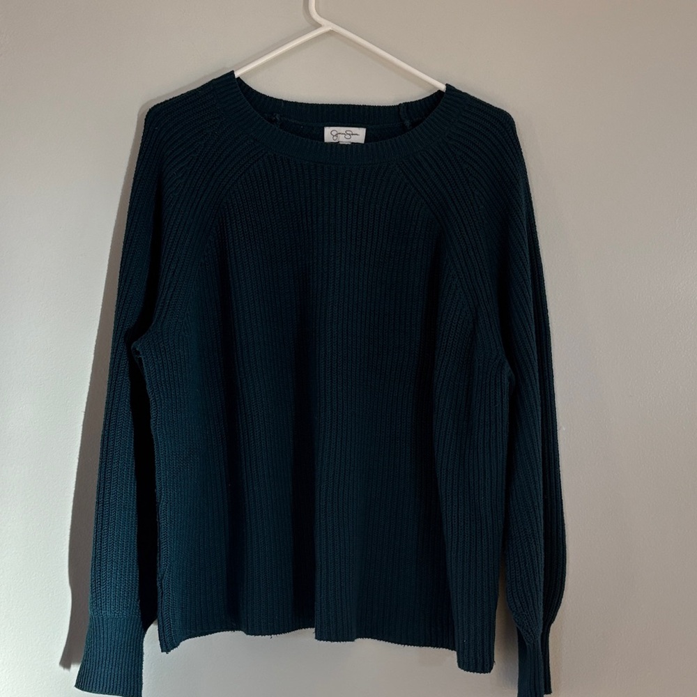 Jessica Simpson Women's Dark Teal Crewneck Sweater
